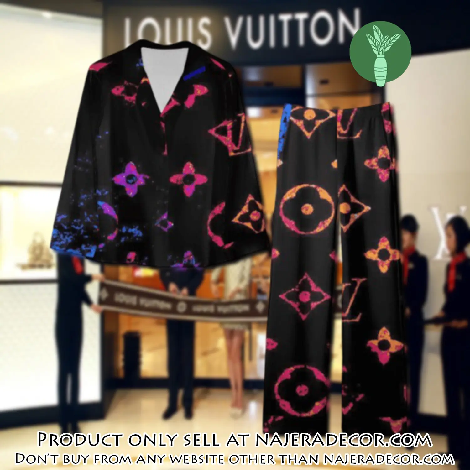 Trending luxury lv satin pajama set pjs1090 njr3759809